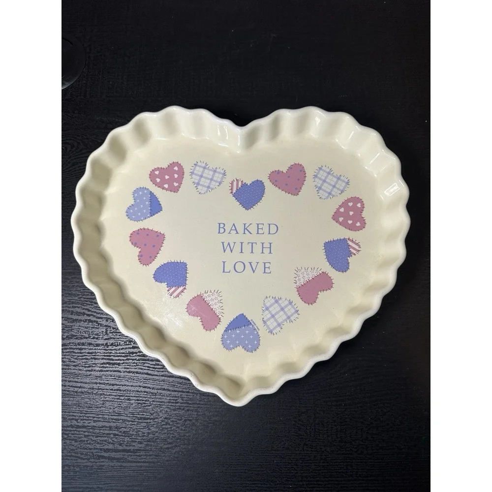 Auntie Em Collection By Treasure Craft Baked With Love Heart Shaped Baking Dish